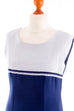 Etuikleid blau maritim 60er 70er blau Frau M 40-42 Rockabilly Sekretärin vintageberlin.de