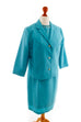 60er Etuikleid türkis + Blazer 60er Abendmode blau Disco Frau M 40-42 Mod Rockabilly Sekretärin Special türkis vintageberlin.de