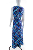 60s Hippiekleid blau
