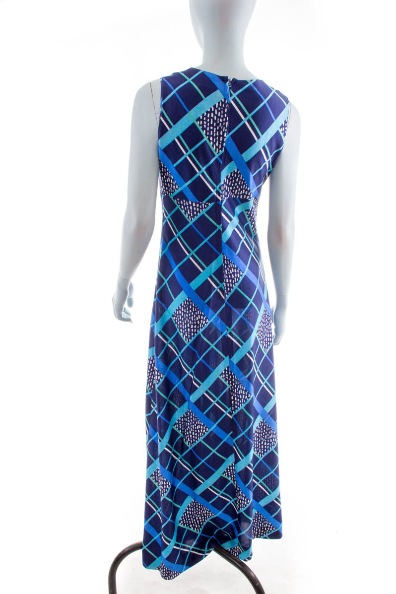 60s Hippiekleid blau