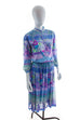 Boho Stretchkleid bunt Stehkragen 70er 80er Boho bunt Frau Hippie M 40-42 Rockabilly Special vintageberlin.de
