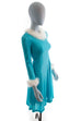Disco Tanzkleid türkis Glitzer