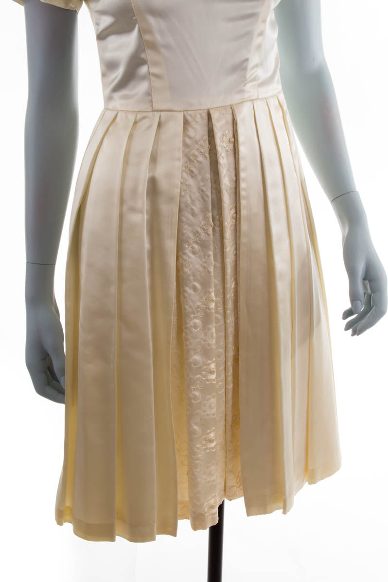 50s Brautkleid creme Satin