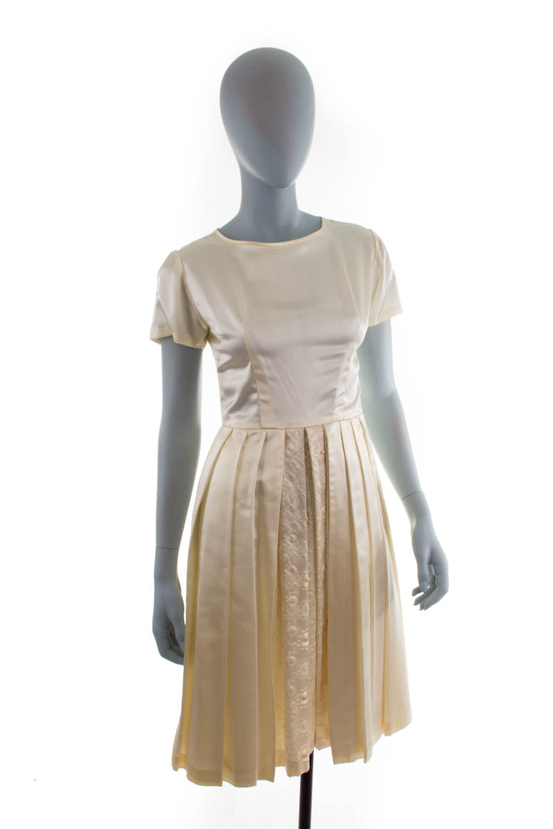 50s Brautkleid creme Satin