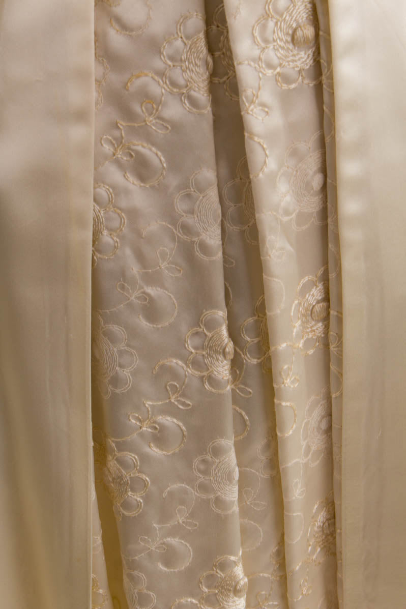 50s Brautkleid creme Satin