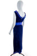 60s Abendkleid lang blau Samt