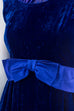 60s Abendkleid lang blau Samt
