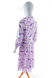 70er Kleid lila Blumen Plissee