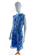 extravagantes Chiffonkleid blau Default Title 60er 70er blau Disco Frau L 44-46 M 40-42 Mod Rockabilly vintageberlin.de