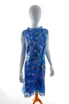 extravagantes Chiffonkleid blau