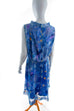 extravagantes Chiffonkleid blau 60er 70er blau Disco Frau L 44-46 M 40-42 Mod Rockabilly vintageberlin.de