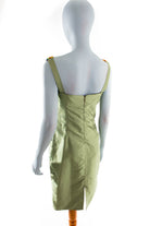 Vintage Boho Kleid grün bestickt