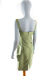 Vintage Boho Kleid grün bestickt