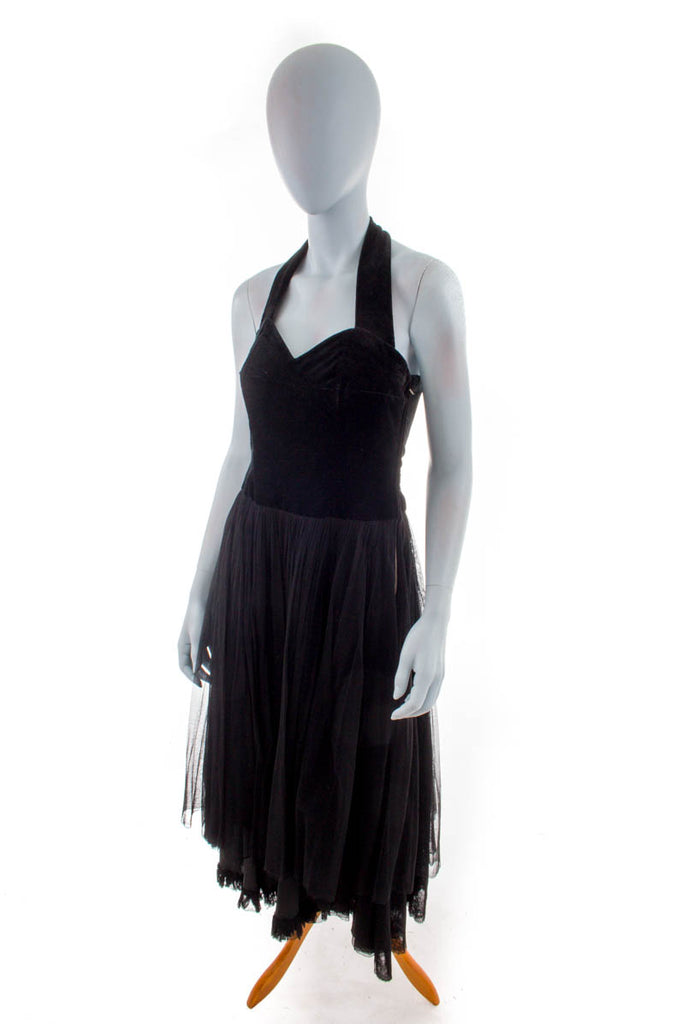 50er Tanzkleid schwarz Samt Default Title 40er 50er 60er Abendmode Frau Petticoat real-rockabilly Rockabilly S 36-38 schwarz Special vintageberlin.de
