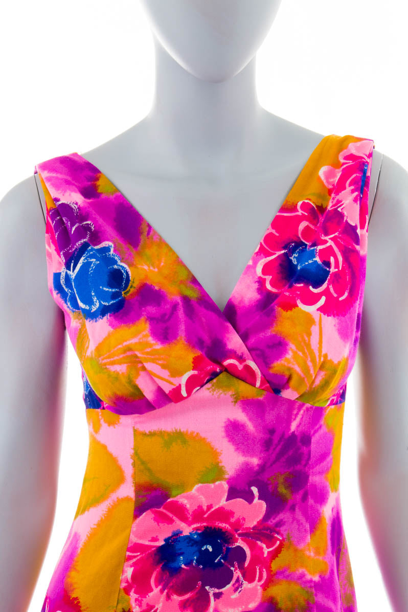 Vintage Maxikleid neon pink