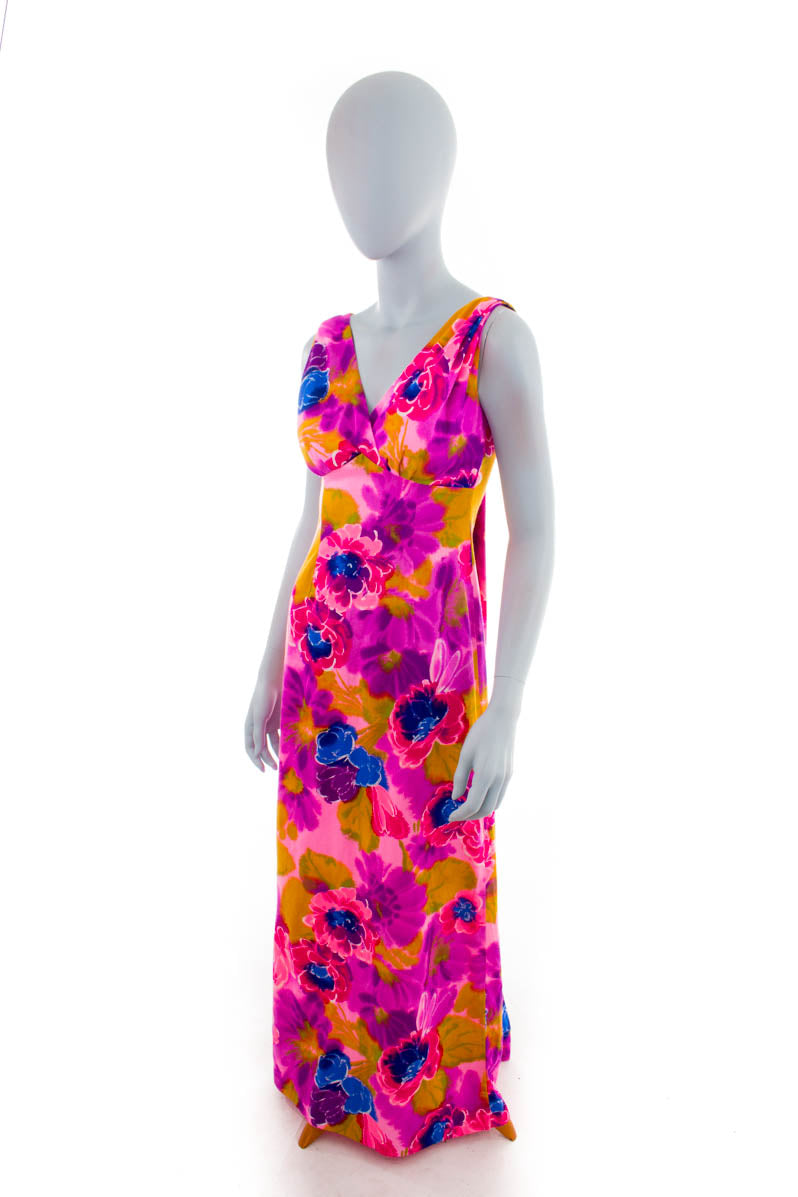 Vintage Maxikleid neon pink