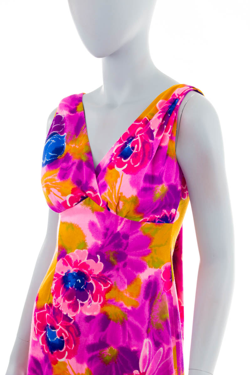 Vintage Maxikleid neon pink