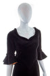 Vintage Boho Abendkleid schwarz Samt 70er Abendmode Boho Frau Hippie S 36-38 Schlager schwarz Special vintageberlin.de