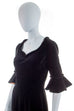Vintage Boho Abendkleid schwarz Samt 70er Abendmode Boho Frau Hippie S 36-38 Schlager schwarz Special vintageberlin.de