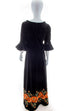 Vintage Boho Abendkleid schwarz Samt