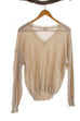 Vintage Pulli beige V-Ausschnitt