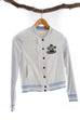 GOZO Baseballjacke weiß 90er blau Frau Rockabilly S 36-38 weiß vintageberlin.de