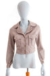 60s Blazer Jacke beige Megakragen 60er 70er beige Disco Frau Mod real-disco real_disco Rockabilly S 36-38 Schlager Special XS 32-34 vintageberlin.de