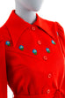 60er Minikleid rot Megakragen
