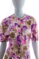 Vintage Sommerkleid bunt Leinenmix