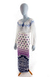 Vintage Hippie Maxirock weiß blau