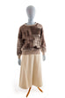 Vintage Wollrock Bogner 80er 90er beige Boho Designer Frau S 36-38 Sekretärin weiß vintageberlin.de