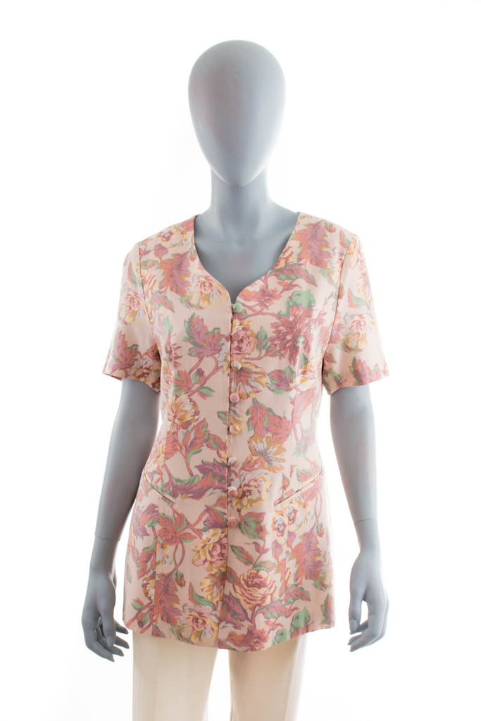 Kurzarm Blazer pastell 80er 90er bunt Frau M 40-42 rosa Sekretärin vintageberlin.de