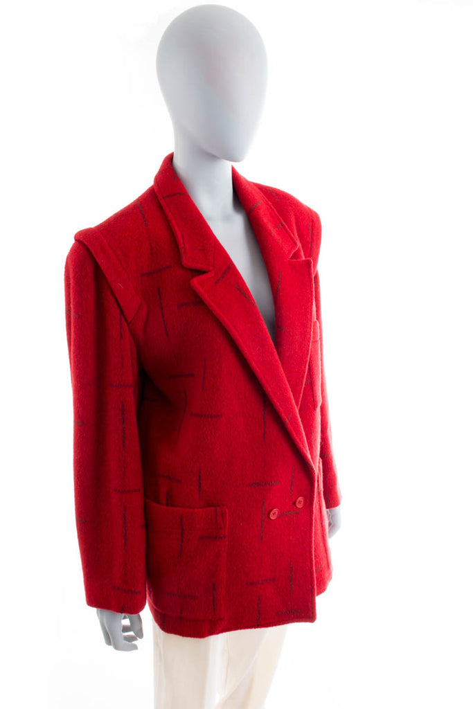 80s Blazer rot Mohair 80er Dandy Frau M 40-42 Rockabilly rot S 36-38 vintageberlin.de