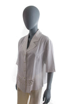 Vintage Bluse weiß Spitzeneinsatz