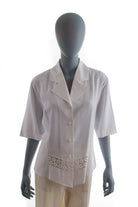 Vintage Bluse weiß Spitzeneinsatz