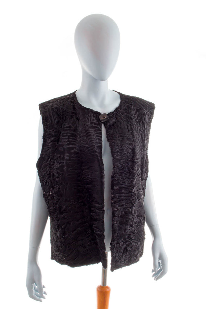 70er Hippie Fellweste schwarz 70er Boho Frau Hippie L 44-46 schwarz vintageberlin.de