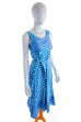 Schürzenkleid blau Baumwolle 70er blau Disco Frau M 40-42 Rockabilly S 36-38 Schlager vintageberlin.de