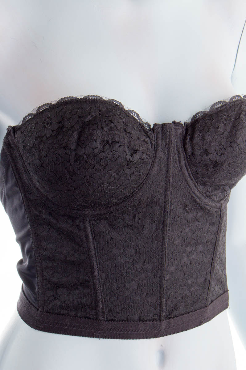 Vintage Korsage Nylon schwarz NOS