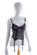 Sexy Korsage schwarz Spitze Default Title 80er Frau M 40-42 Rockabilly schwarz Sekretärin vintageberlin.de