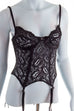 Sexy Korsage schwarz Spitze 80er Frau M 40-42 Rockabilly schwarz Sekretärin vintageberlin.de