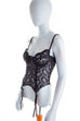 Sexy Korsage schwarz Spitze 80er Frau M 40-42 Rockabilly schwarz Sekretärin vintageberlin.de