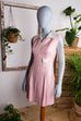 60er Jahre Kleid rosa Leinenlook
