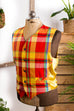 Vintage Weste rot gelb kariert