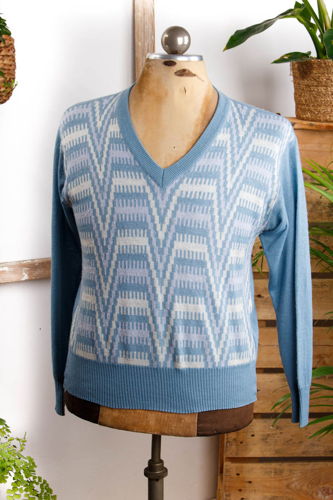 Vintage DDR Pulli hellblau Default Title 70er 80er blau Dandy DDR Disco M 48-50 Mann vintageberlin.de