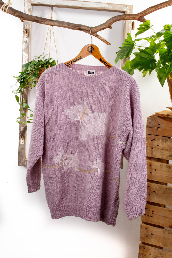 Strickpulli rosa Hund