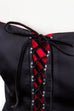 sexy Schnürkorsage schwarz rot 90er Abendmode Disco Frau M 40-42 rot schwarz vintageberlin.de