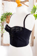 80er Samt Korsage schwarz 80er 90er Abendmode Disco Frau M 40-42 Rockabilly S 36-38 schwarz vintageberlin.de