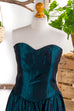 Taft Cocktailkleid petrol 90er Abendmode Disco Frau grün M 40-42 türkis vintageberlin.de