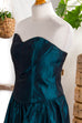 Taft Cocktailkleid petrol 90er Abendmode Disco Frau grün M 40-42 türkis vintageberlin.de
