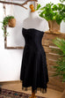 Abendkleid schwarz Taft 90er Abendmode Frau Rockabilly S 36-38 schwarz vintageberlin.de